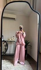 Dripping Pants  Metallic  ๐ธ ุฃู Soft pink