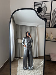 Dripping Pants Metallic Silver