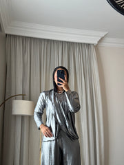 Dripping Pants Metallic Silver