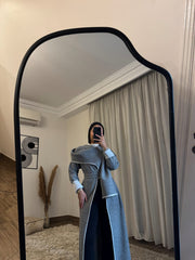 ✨Midnight Grace Silver Mist Long Coat Full Set