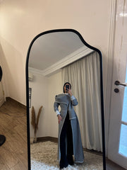 ✨ Midnight Grace Silver Mist Long Coat