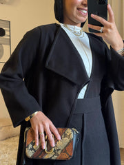 π€ Midnight Grace Long Coat Black