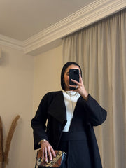 π€ Midnight Grace Long Coat Black