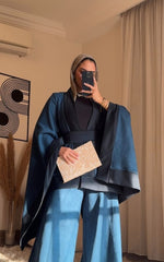 ✨ Coco Suede Kimono Cape – Deep Teal Suede