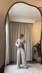 Beige velvet shadow Blouses