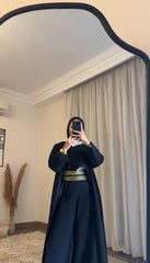 ✨Midnight Grace Black Mist Long Coat Full Set