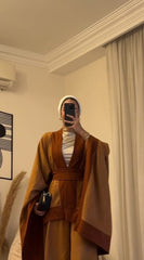  Coco Suede Kimono Cape – Havane Camel