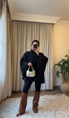 Butterfly Wool Cape – Classic Black