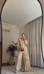 Celina Flow Soirée Set – Beige Linen (Soirée Collection)