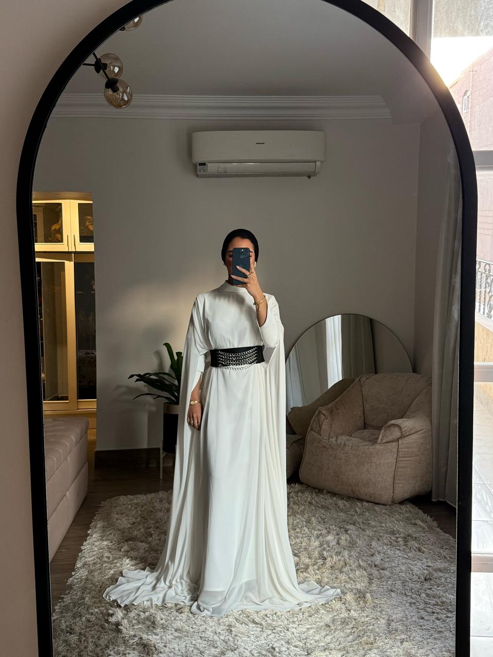 Moonlight Set 2 Pic ( Dress & Kaftan ) White ✨