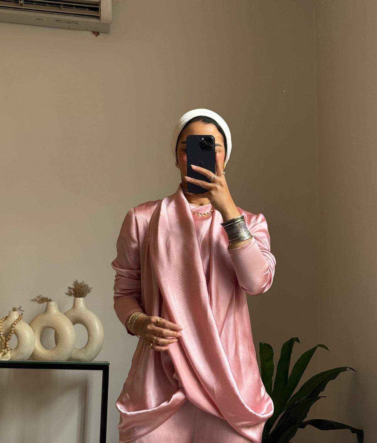Dripping Blouses Metallic 🌸 أو Soft pink