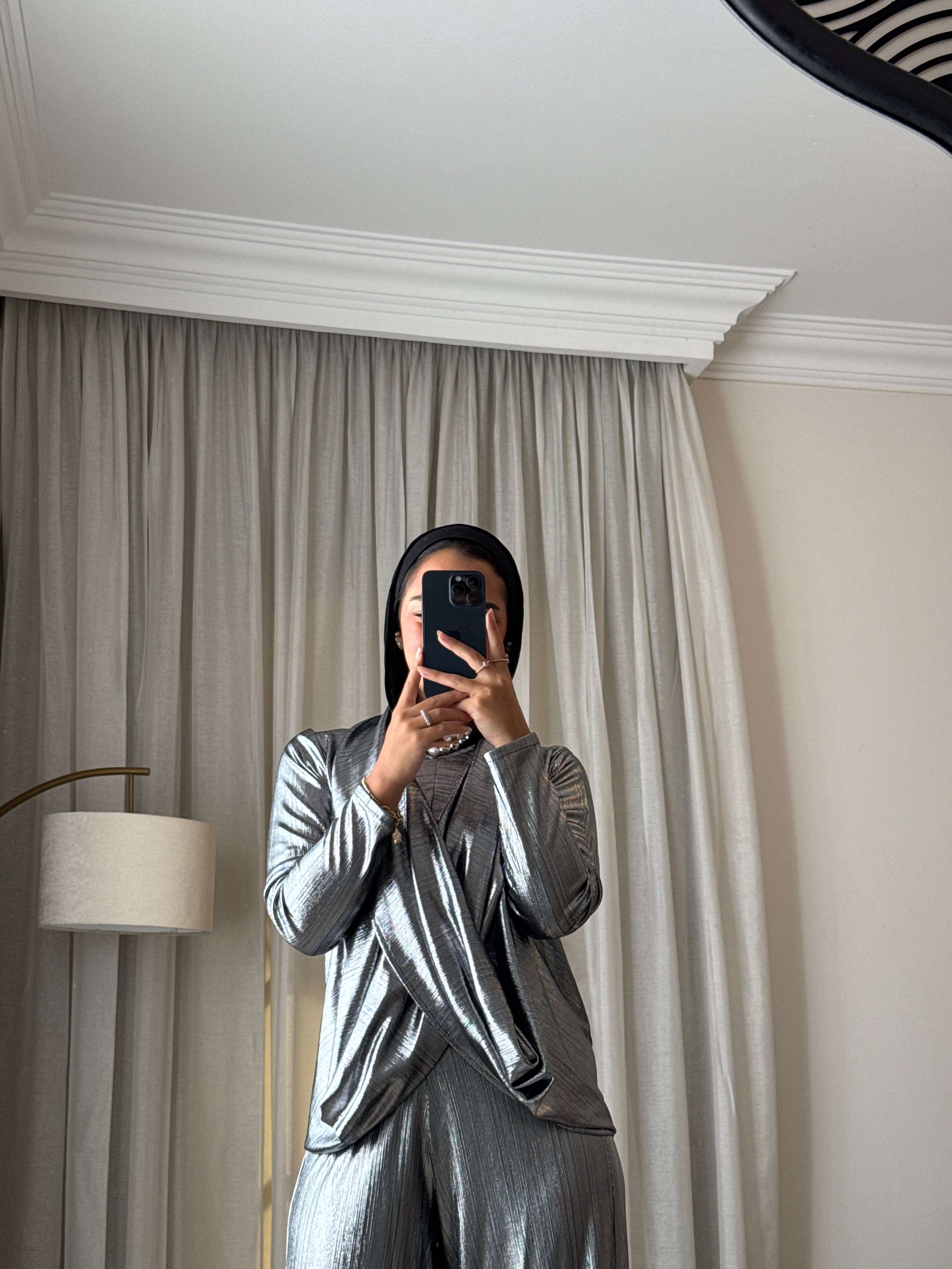 Dripping Blouses  Metallic Silver