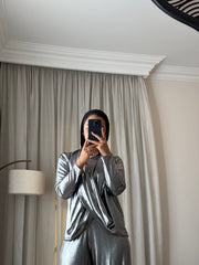 Dripping Blouses  Metallic Silver