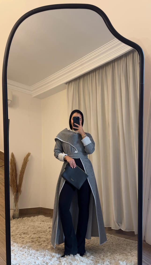 ✨Midnight Grace Silver Mist Long Coat Full Set