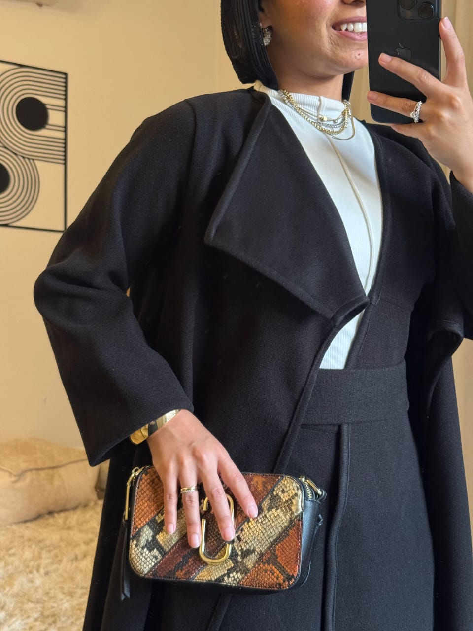 🖤 Midnight Grace Long Coat Black