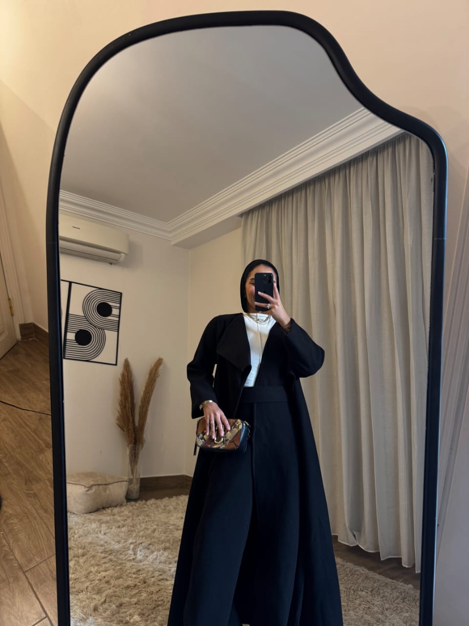 🖤 Midnight Grace Long Coat Black