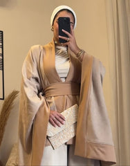 Coco Suede Kimono Cape Beige