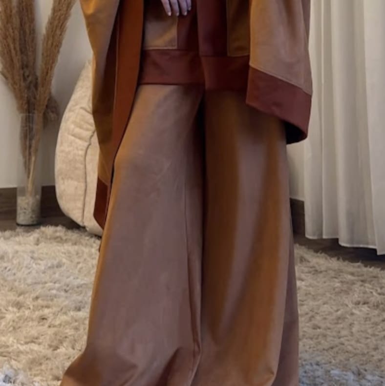 Coco Suede &nbsp;Pants Wide-Leg Trousers – Havane Camel