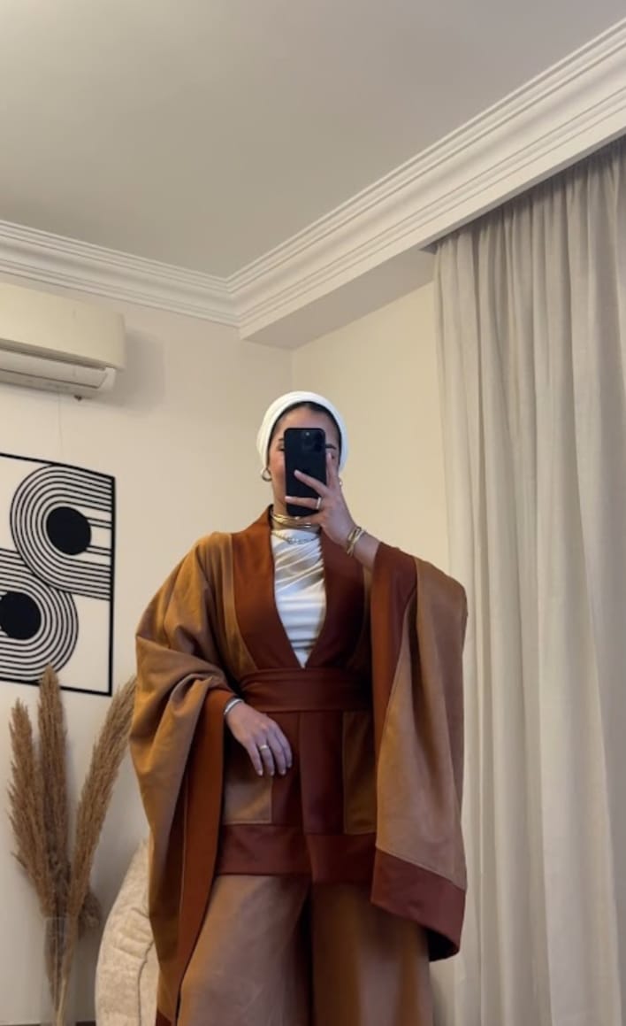 &nbsp;Coco Suede Kimono Cape – Havane Camel