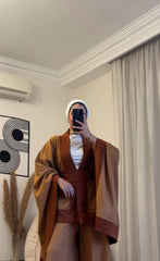 &nbsp;Coco Suede Kimono Cape – Havane Camel