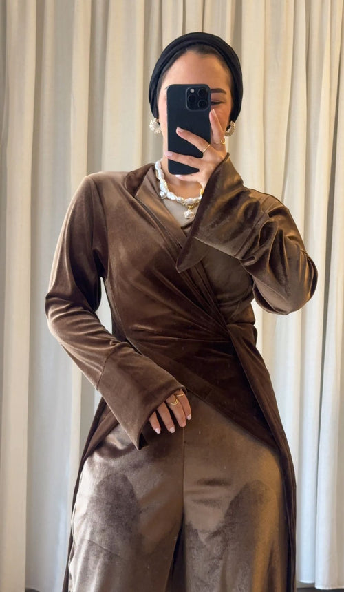 Brown velvet shadow Set
