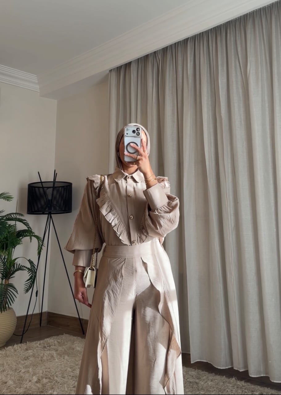 🤍 Celina Flow Set – Beige Linen