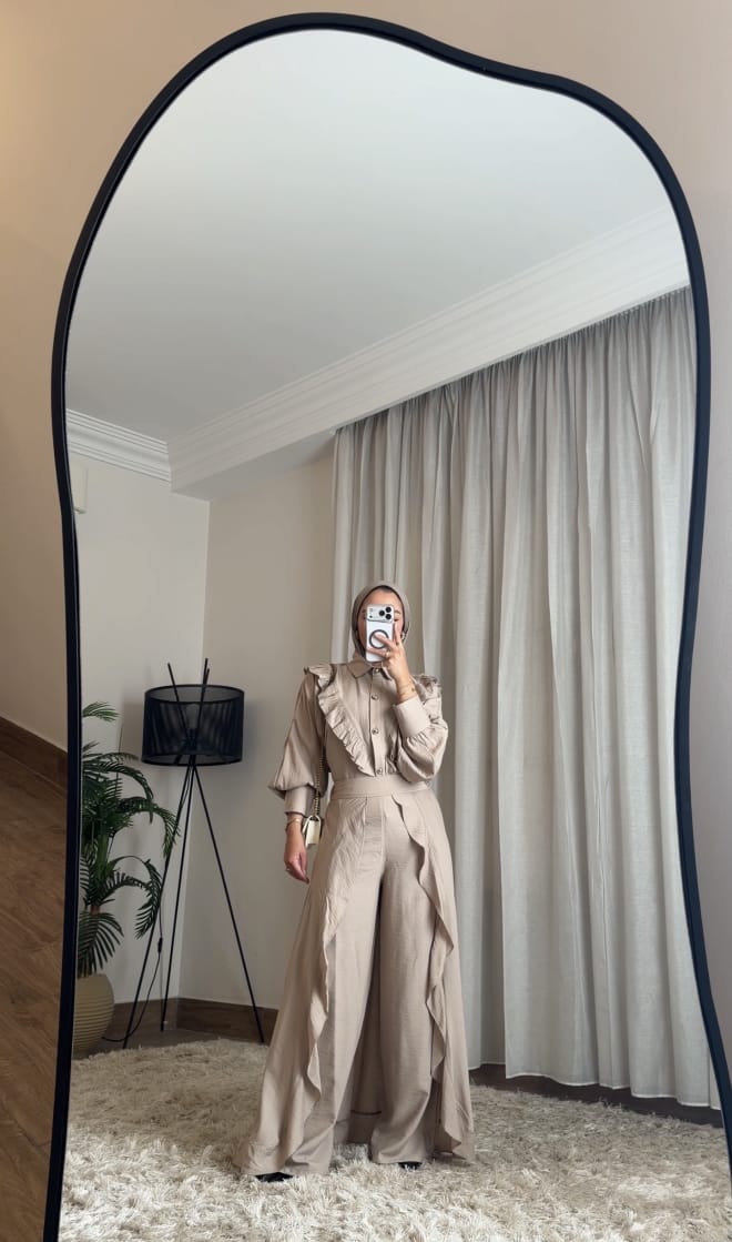 🤍 Celina Flow Set – Beige Linen