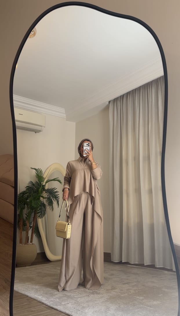 Sky Flow Linen Set – Beige
