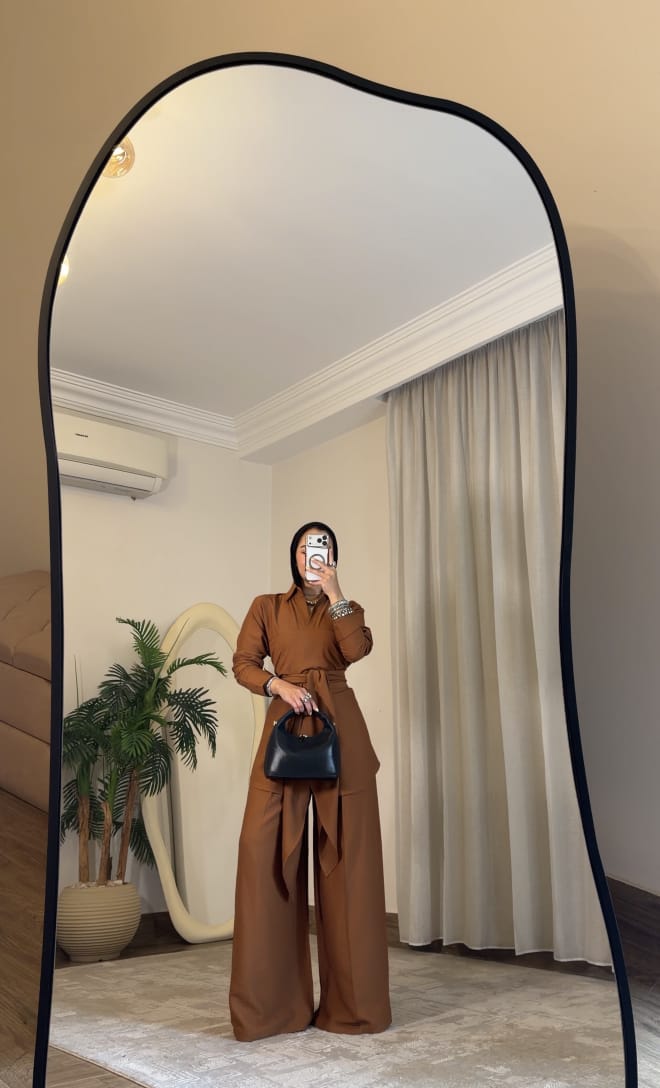 Sky Flow Linen Set – Brown