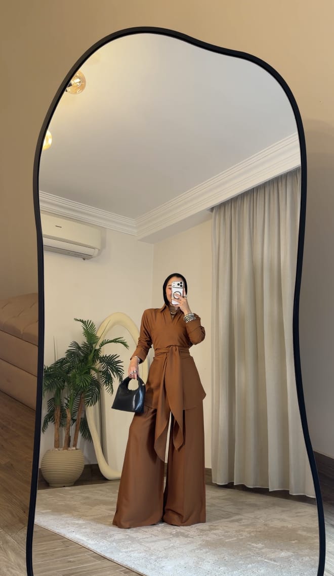 Sky Flow Linen Set – Brown