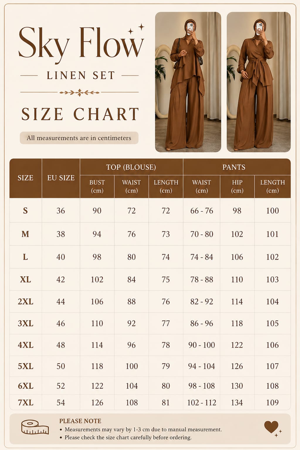 Sky Flow Linen Set – Brown