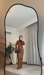Emerald Grace – Brown Satin Set