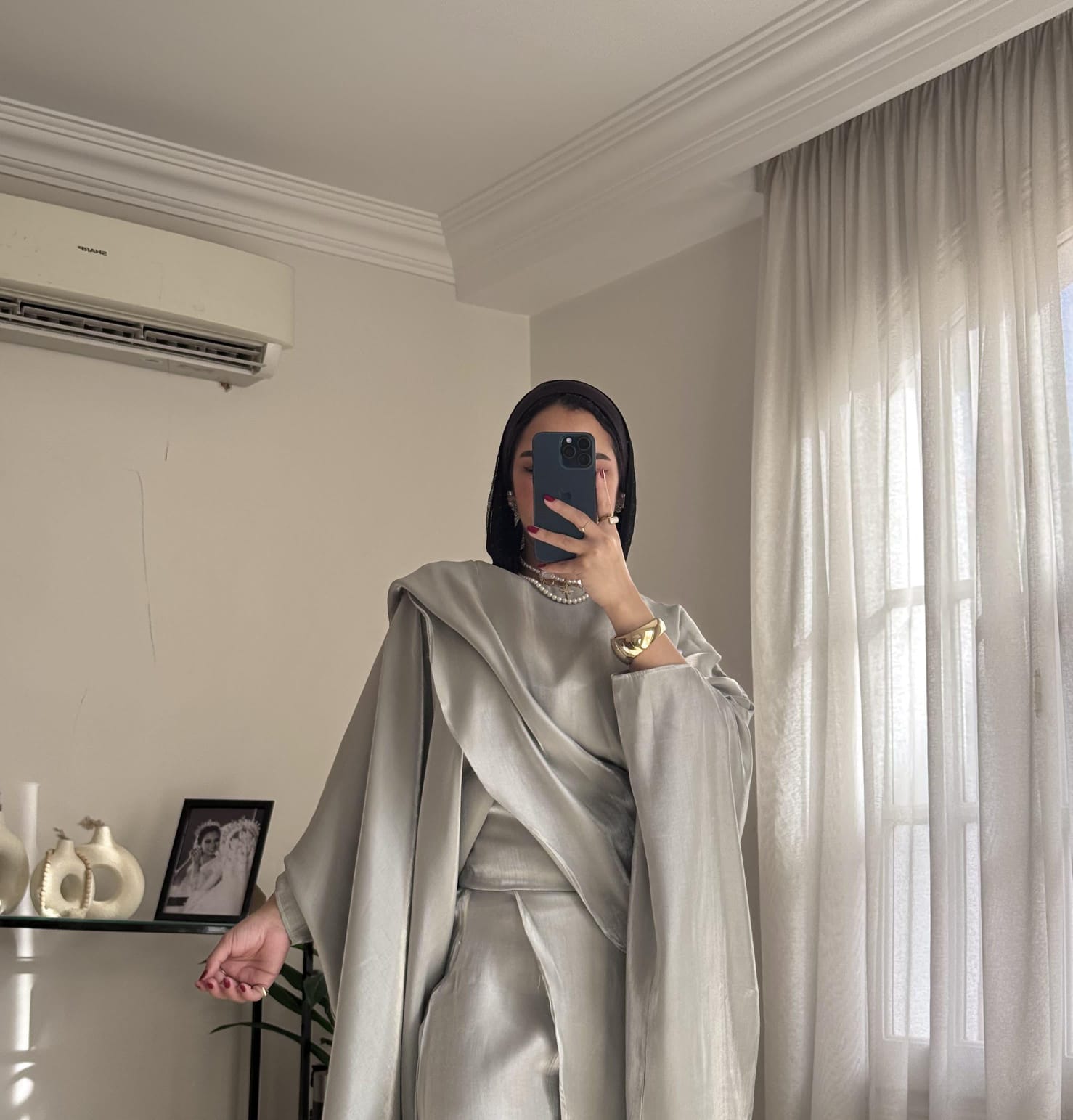 Celestial Glow Blouse  -"Soft Grey"✨