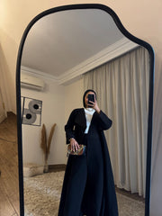 ✨Midnight Grace Black Mist Long Coat Full Set