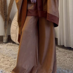 Coco Suede &nbsp;Pants Wide-Leg Trousers – Havane Camel