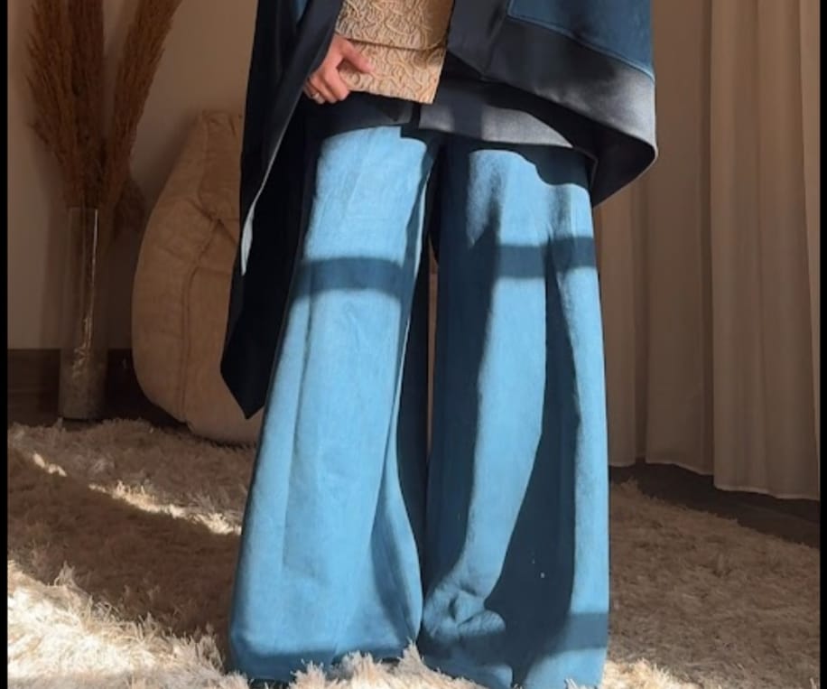 ✨ Coco Suede Pants Wide-Leg Trousers –Deep Teal Suede