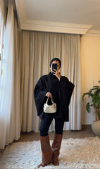 Butterfly Wool Cape – Classic Black