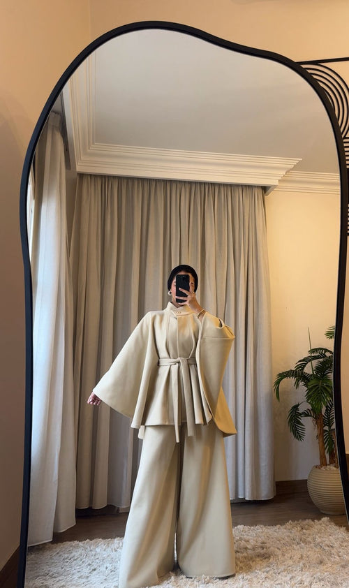 Butterfly Wool Pants– Soft Beige