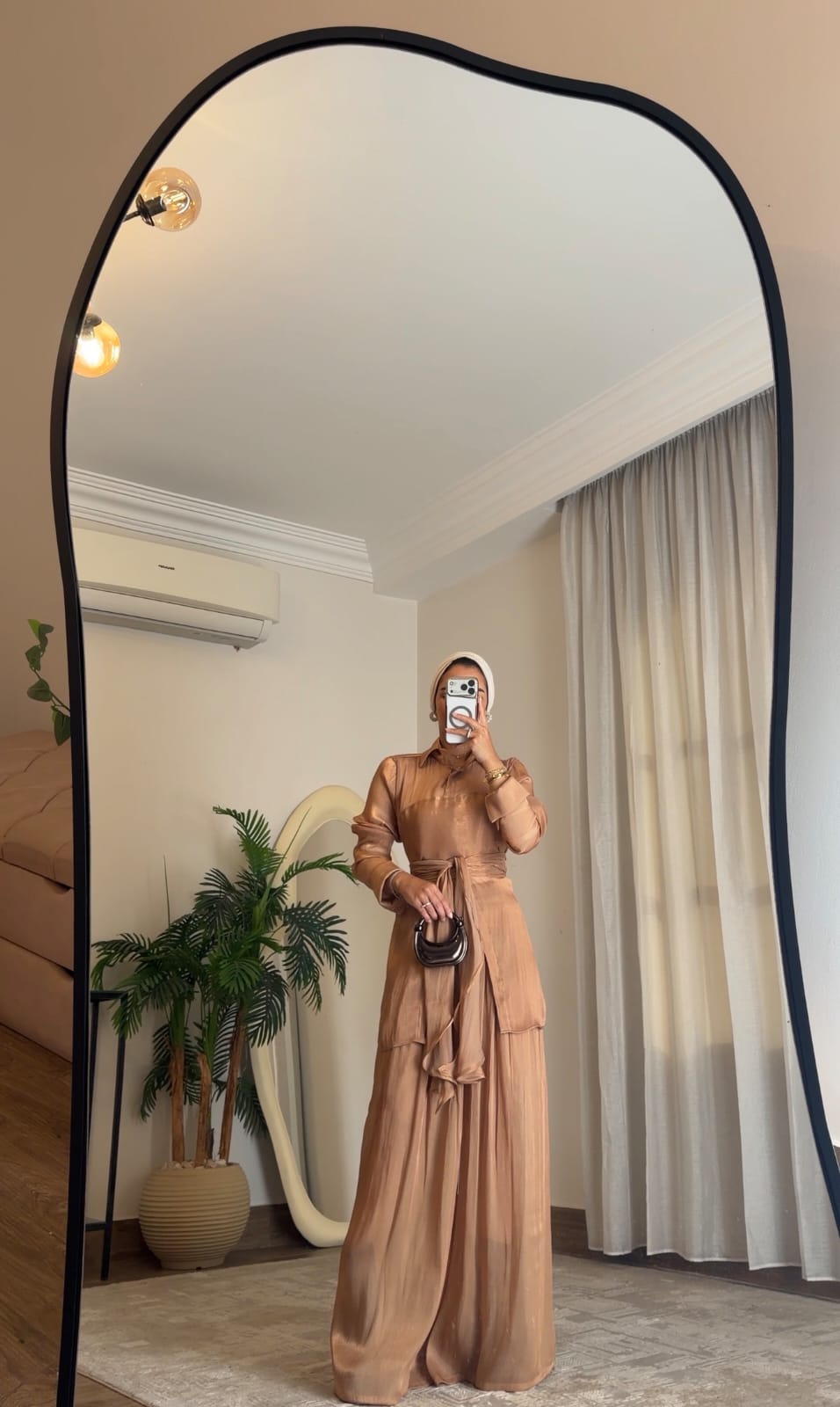 Sky Flow Organza Set – Warm Mocha Brown 🤎