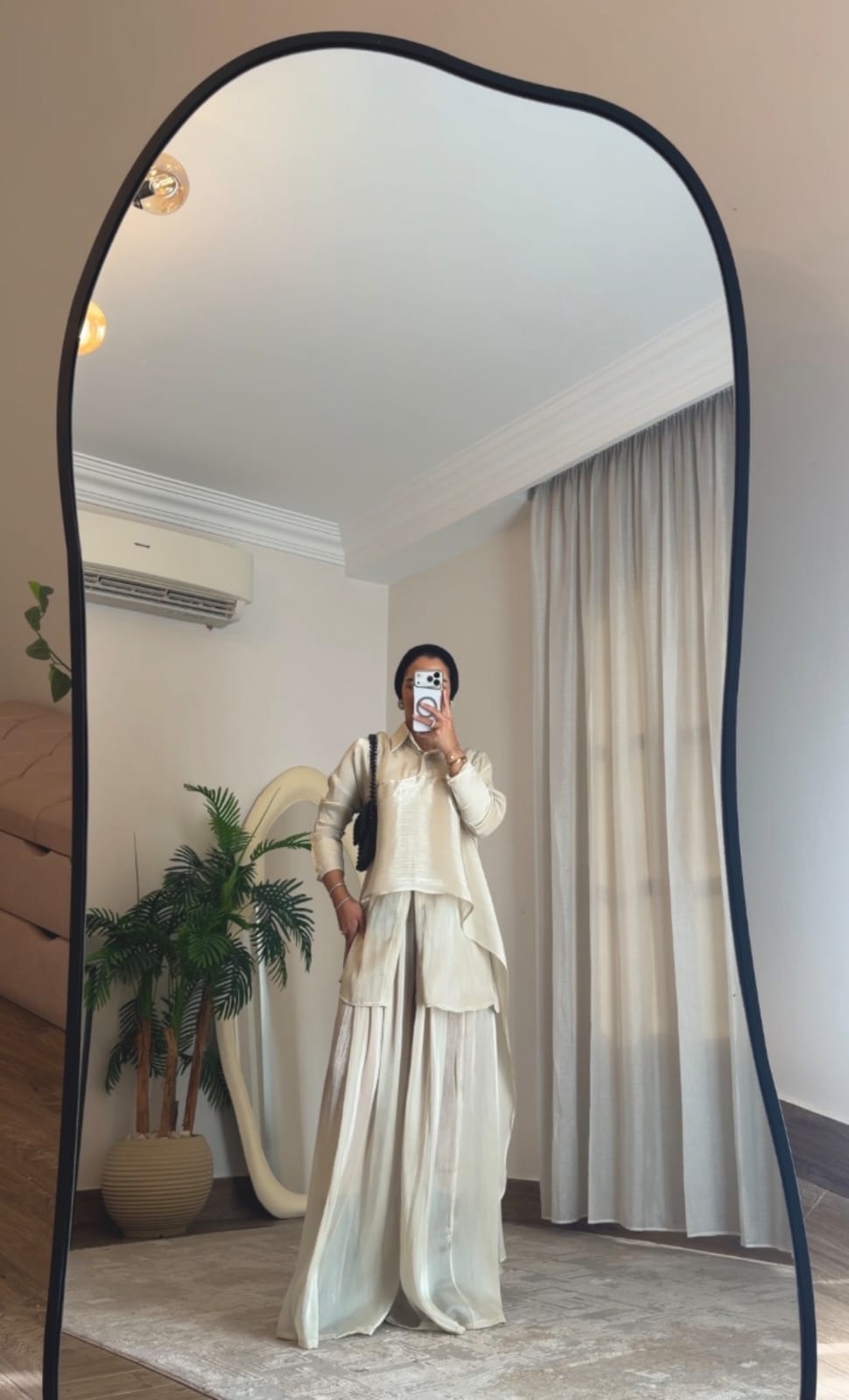Sky Flow Organza Set – Soft Beige 🤍
