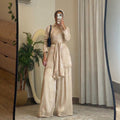 Sky Flow Organza Set – Soft Beige 🤍