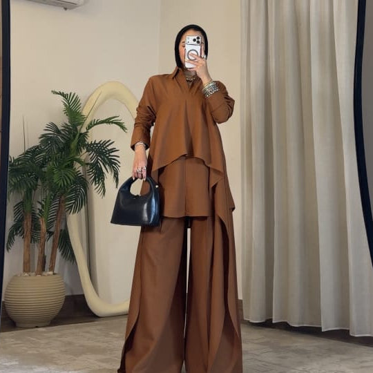 Sky Flow Linen Set – Brown