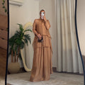 Sky Flow Organza Set – Warm Mocha Brown